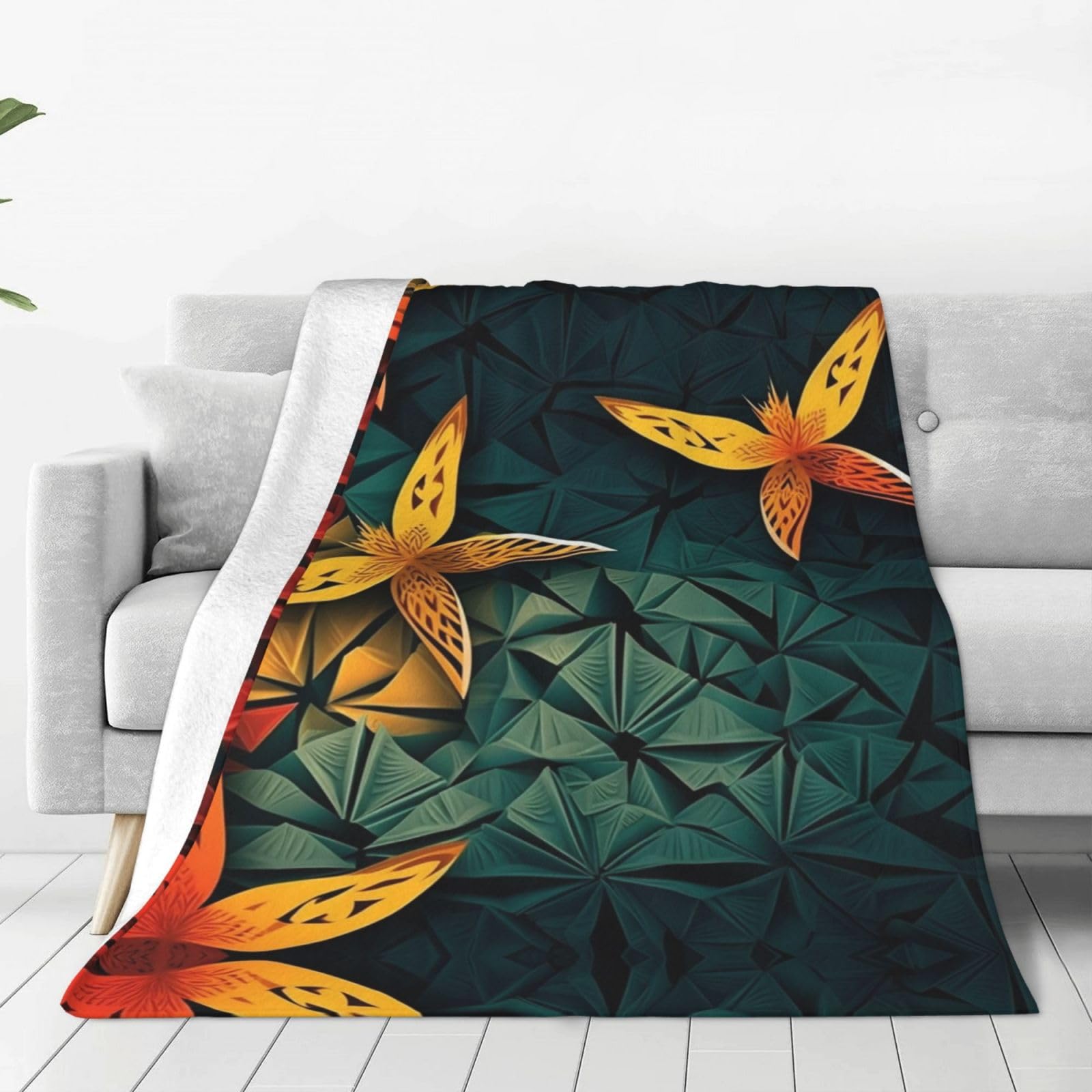 Couverture polaire origami 203x152 cm jeté de canapé design