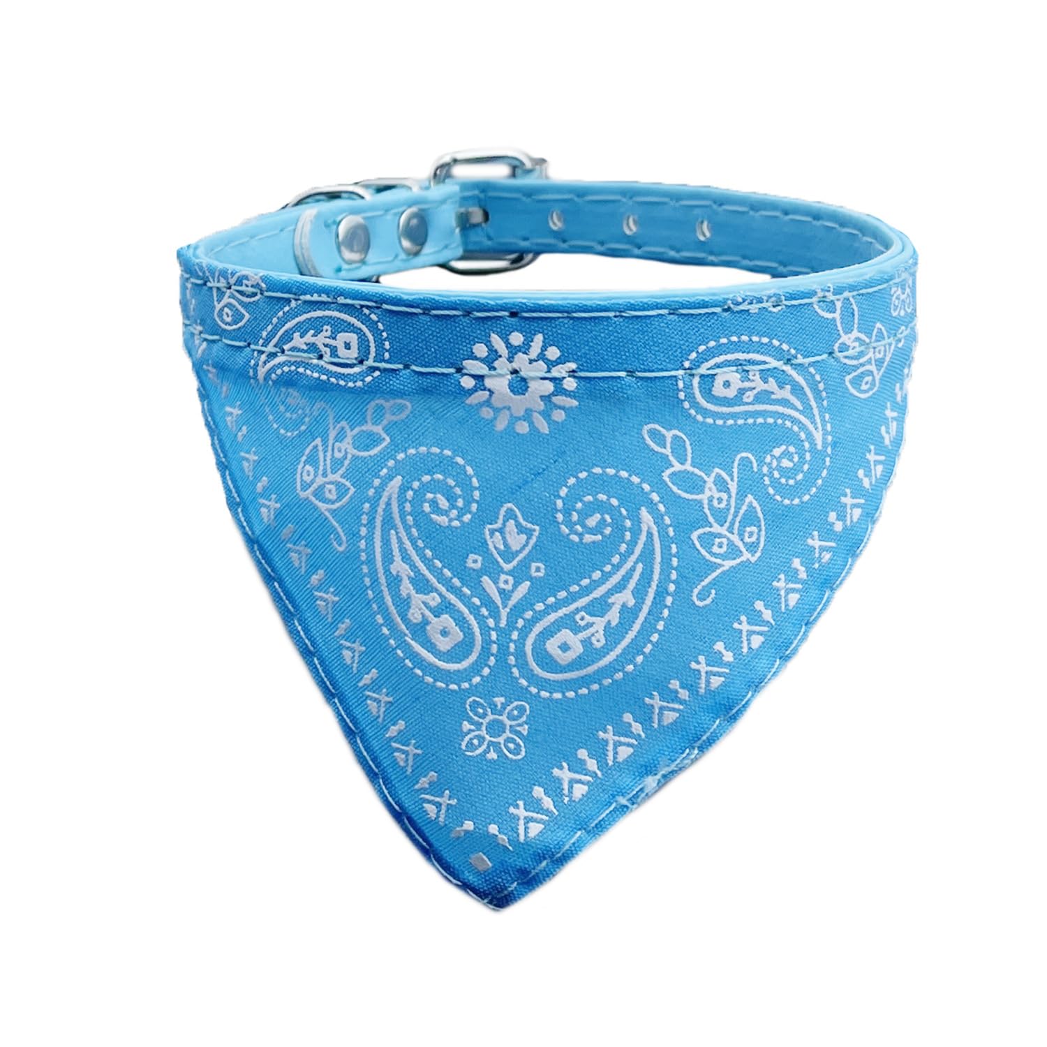 Fashion Dog Bandana Collar Dog Collar Boy Medium Bandana Puppy Bandana with Collar for Dogs - Light Blue - S