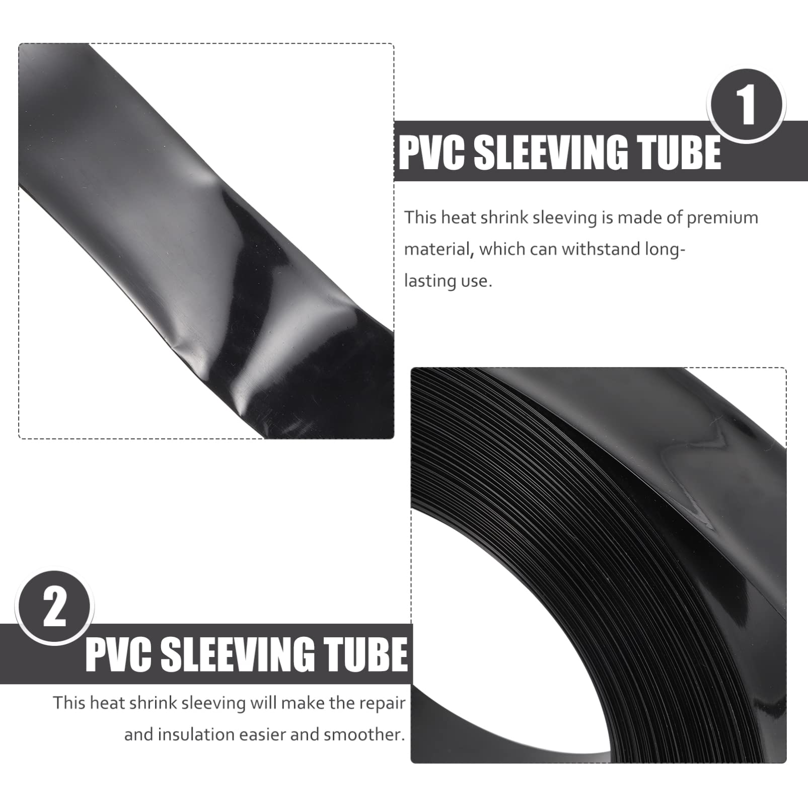 Tubo Termoretraibile in PVC Nero 1 Rotolo per Connessioni Isolate
