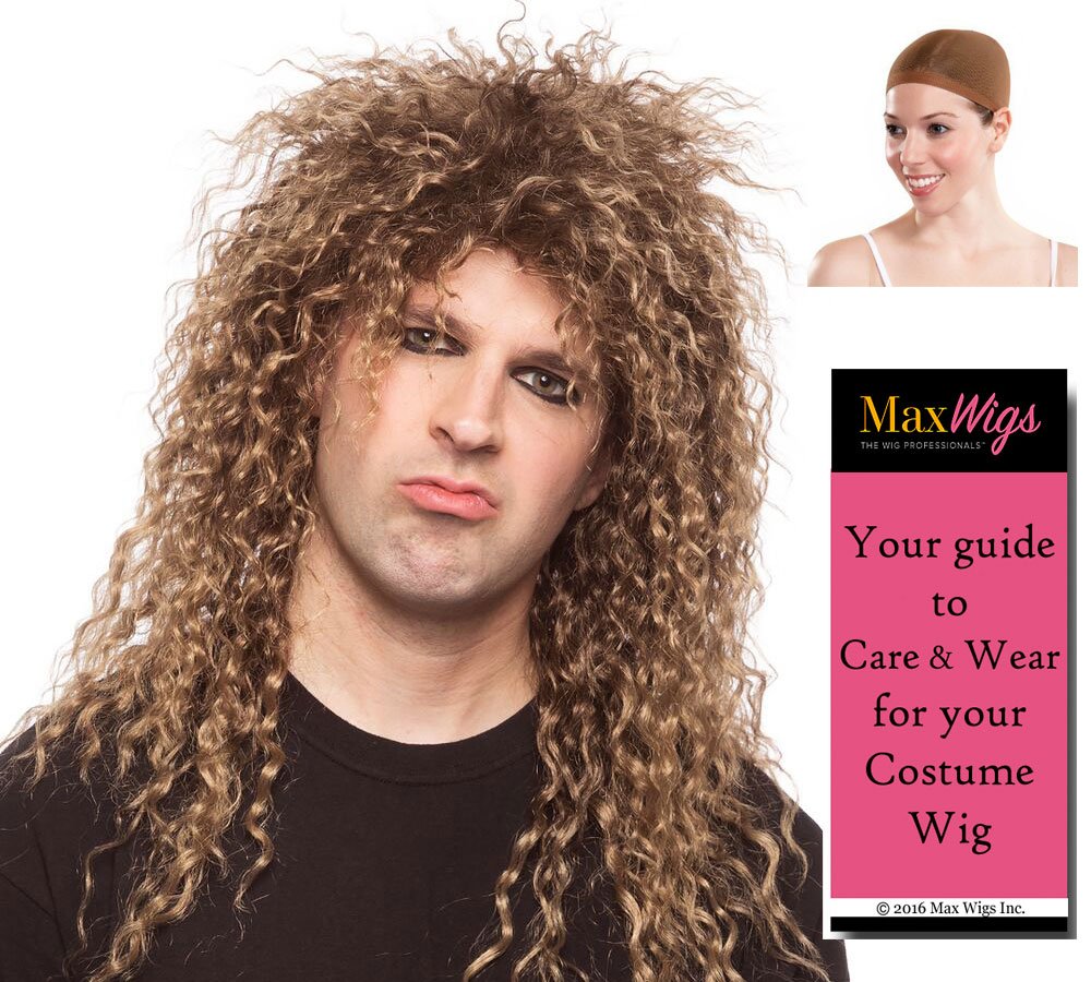 Rocker Guy Color Mixed Blonde Enigma Wigs Ozzy Curly RocknRoll Sebastian Bach