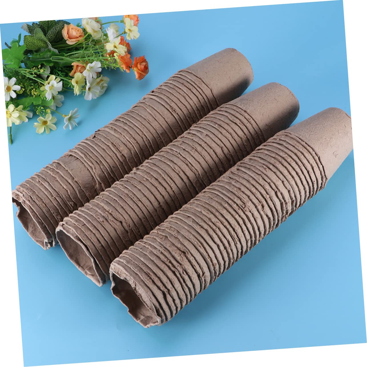 iplusmile 100pièces Pot De Pépinière Godets De Culture Pâte à Organique pour Jardin avec Étiquettes pour Plantes