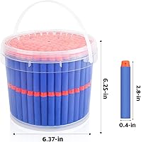 Vista 2 de Balas de dardos de repuesto compatibles con pistolas Nerf N-Strike Elite Series, 300 dardos de repuesto de balas de espuma premium con cubo