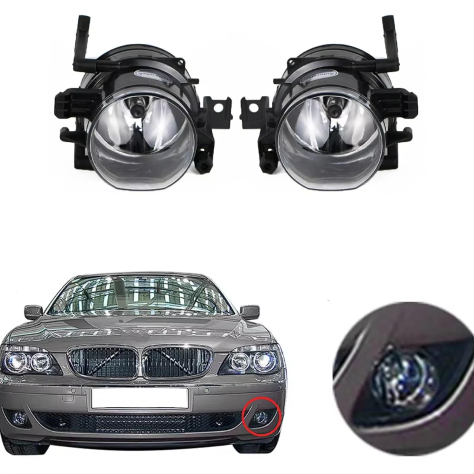 Per BMW Per 730Li 760Li 2005-2008 Per 745Li 745i 2005 Fendinebbia anteriori con lampadine Gruppo fendinebbia completo