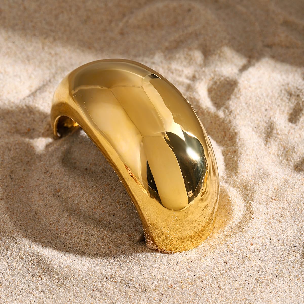 Lazos para el pelo de acero inoxidable, oro de 18 quilates, gruesos, coletas para mujer, brillantes soportes elásticos para coleta, accesorios geométricos dorados y plateados (tamaño grande dorado)