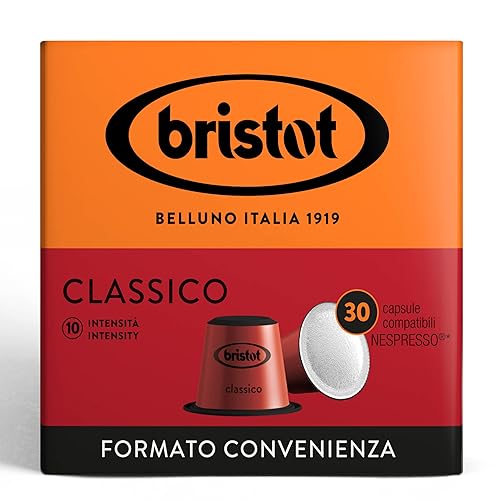 Bristot Classico Cápsulas de espresso de tostado medio compatibles con máquinas originales Nespresso Paquete de 30