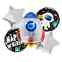 Propsicle Rocket Space Theme Foil Balloons for Kids Birthday Decoration gallery image