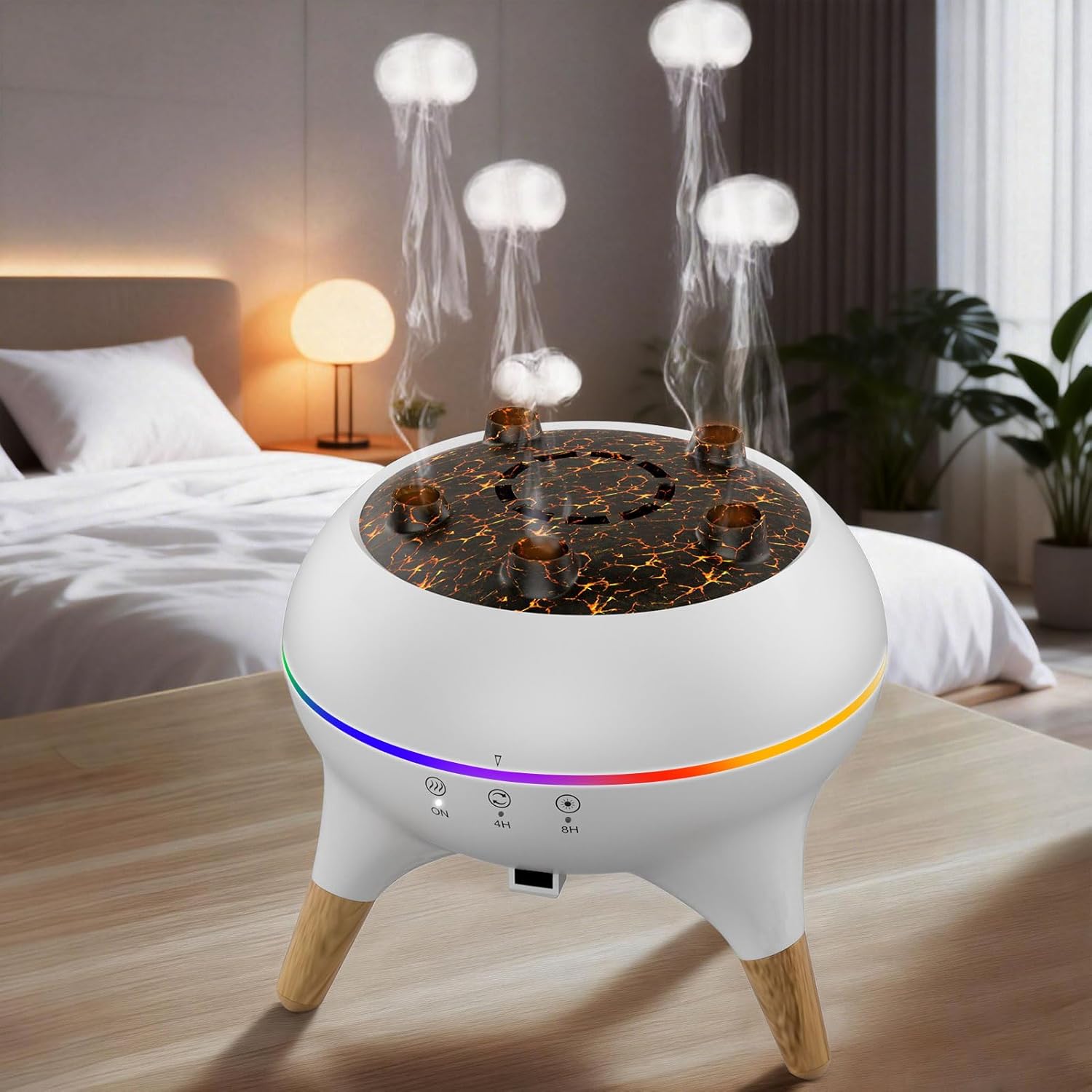 Difusor de Aromas Morbou V80 con Nebulizador de Medusa y Luces