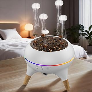 Morbou Essential Oil Diffuser Jellyfish Mist Dancing with Music Aromatherapy, 7 Colorful Lights Hotel Collection Diffuser Oils Scents for Home, Extra 2 * 10ml Essential Oils