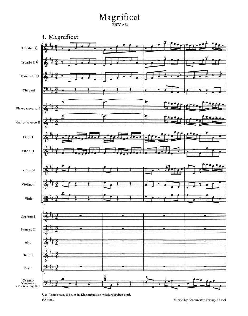 Magnificat in D major BWV 243 (Full Score)