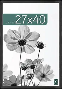 MCS Studio Gallery Classic Movie Poster Frame 27x40 Black Woodgrain, Vertical & Horizontal Wall Hanging Large Picture Frame for Photos, Artwork & Custom Posters (1-Pack)