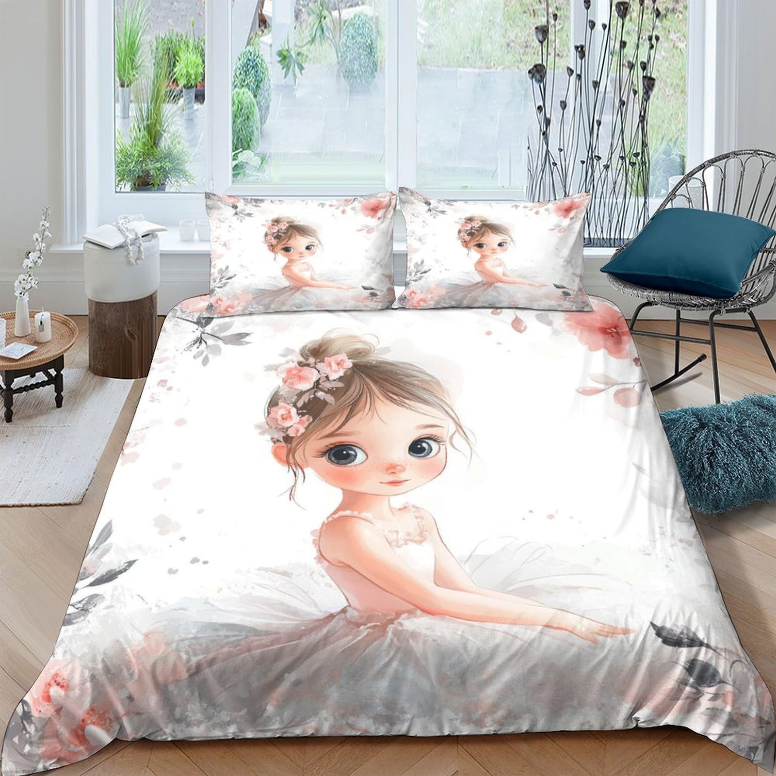 Ctjqhvkz Girls Style-7 3D Printed Ballerina Fitted Sheet Microfiber Soft Pink Cartoon Princess Mattress Cover For Bedroom Guest Room Decor Single（135X200cm）