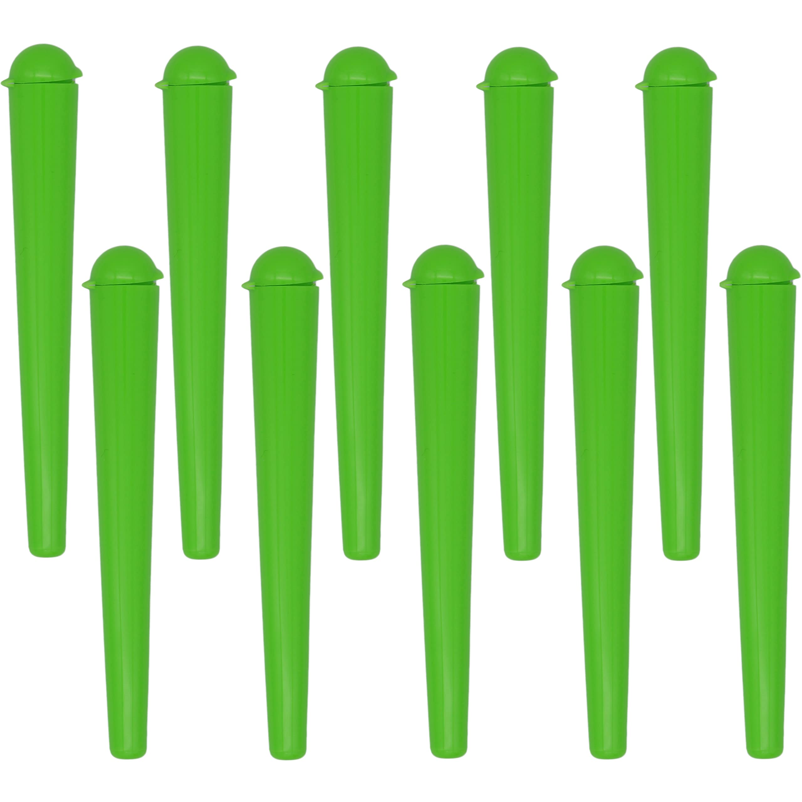 Cherry-on-Top King Size Cone Holder Air Tight Hard Plastic Tube Smoking Rolling Cig Tube, 10 Holder, Green Pop Lid