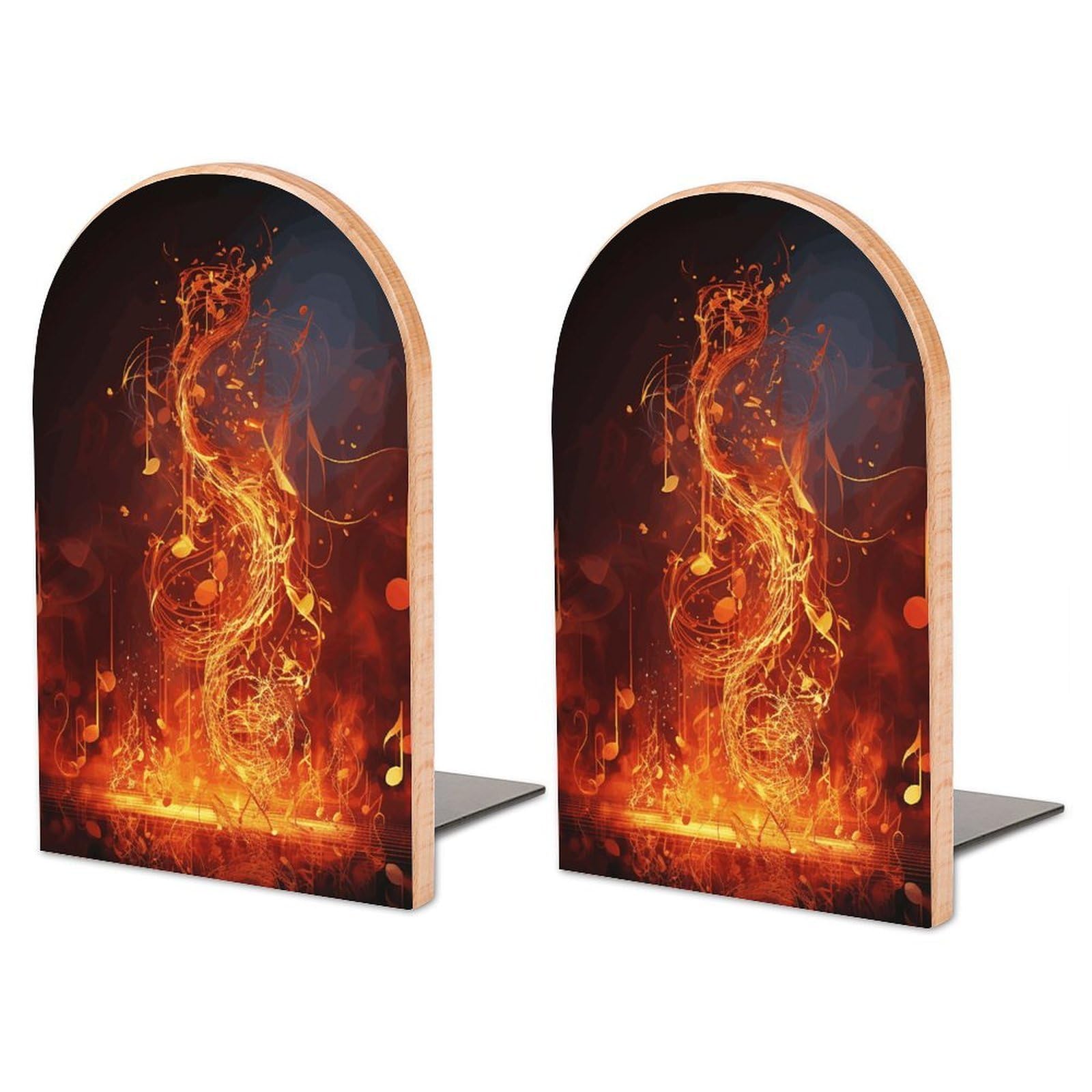 Serre-livres réglable en bois flamme rouge pour organiser vos partitions de musique au bureau