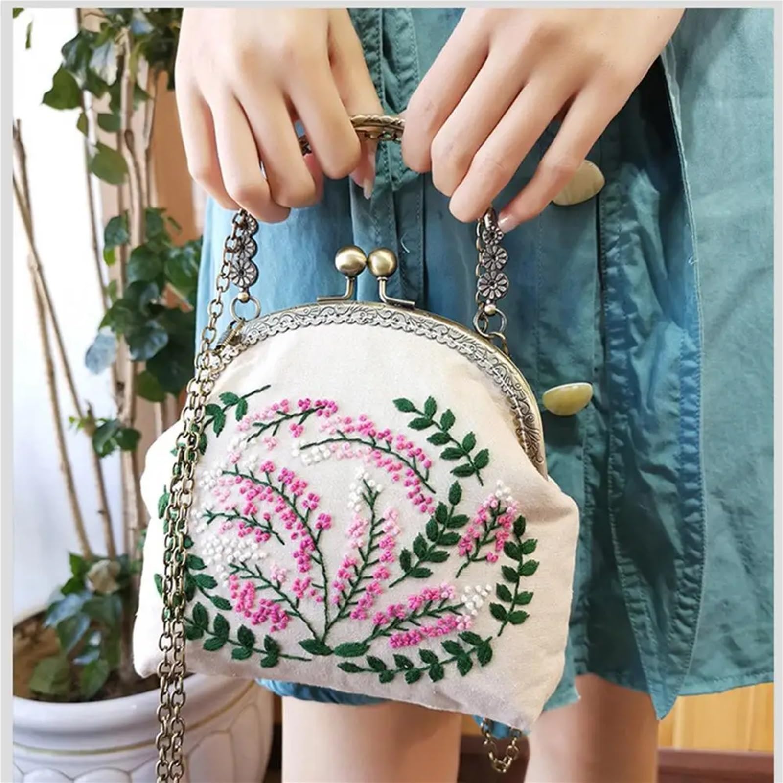 Stickset für DIY-Blumen- und Pflanzenmuster, komplettes Handarbeitsset für Bastelliebhaber, Anfängerfreundliches Zubehör für kreative Projekte