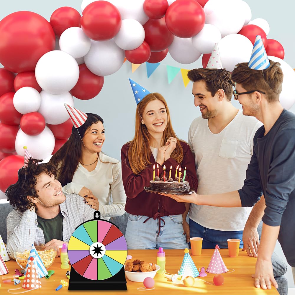 Glücksrad Zum Drehen, 15 x 20cm Glücksrad zum Selbstgestalten mit 3 Drehrad und 2 Markierungsstift Glücksrad Spielzeug mit Ständer Abnehmbarer Spinnings Prize Wheel für Messepartys, Kneipenkarneval