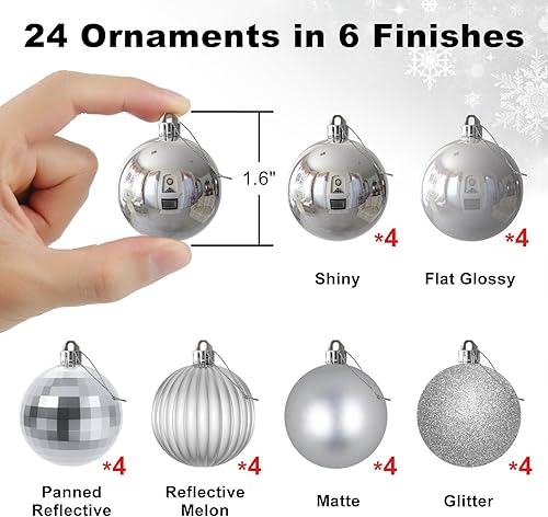 Vista 261 de 18 esferas medianas decorativas navideñas para árbol de Navidad, inastillables, para colgar, color púrpura, 2.5 pulgadas, paquete de 18