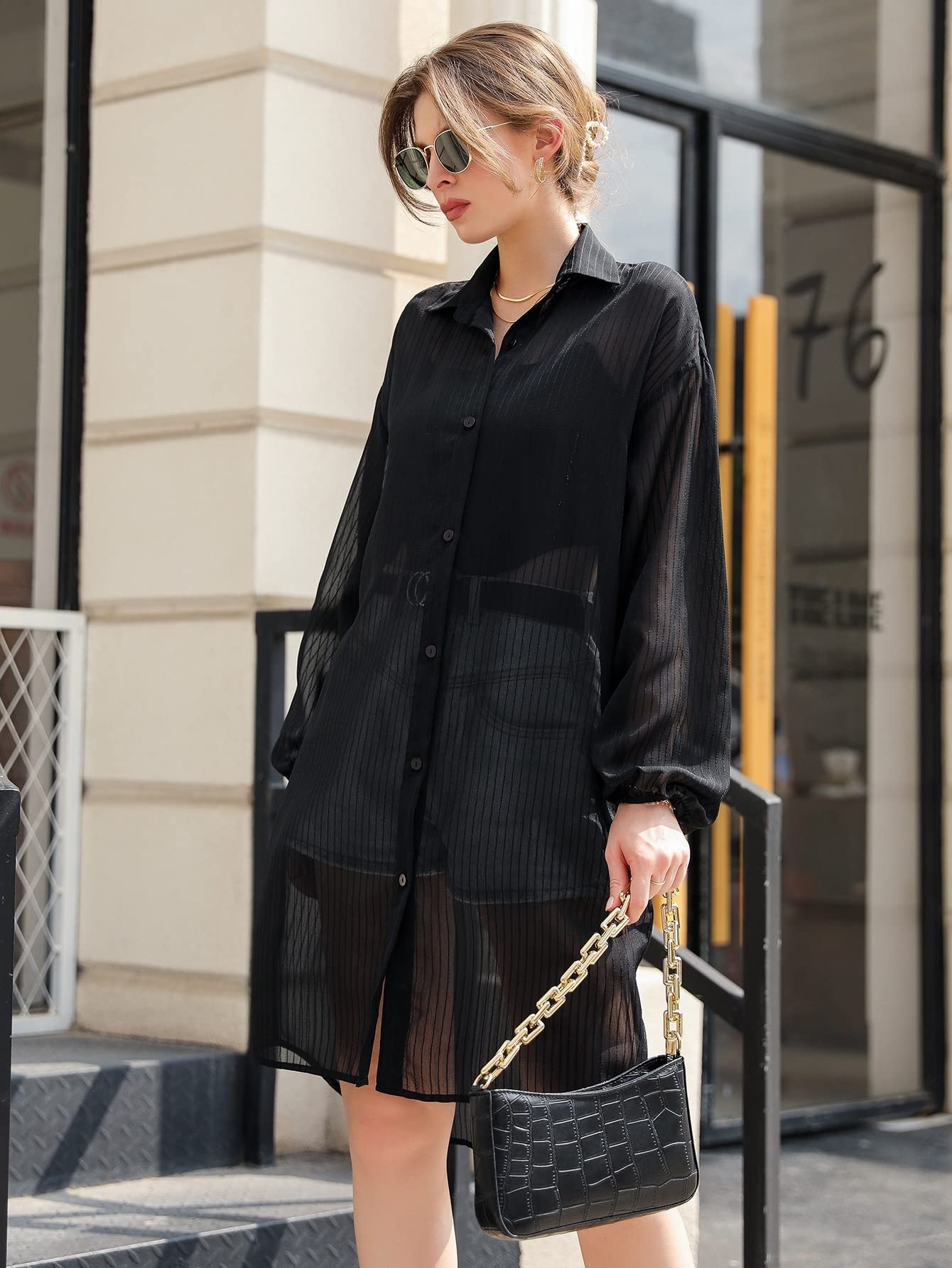 longline chiffon tops