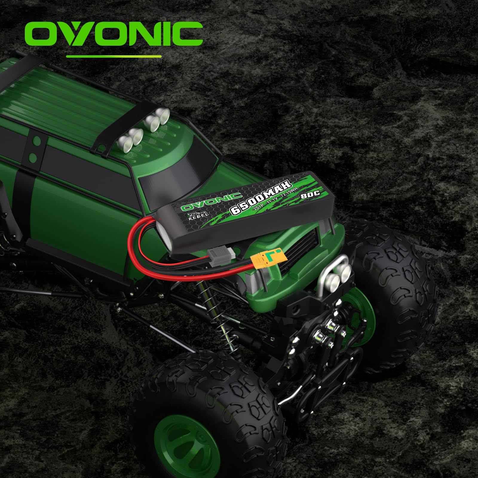 OVONIC Batterie Lipo 3s 6500mAh 80C 11.1V avec connecteur XT90 pour Voiture RC Bateau Camion Buggy équipe Associée Bricolage Passe-Temps