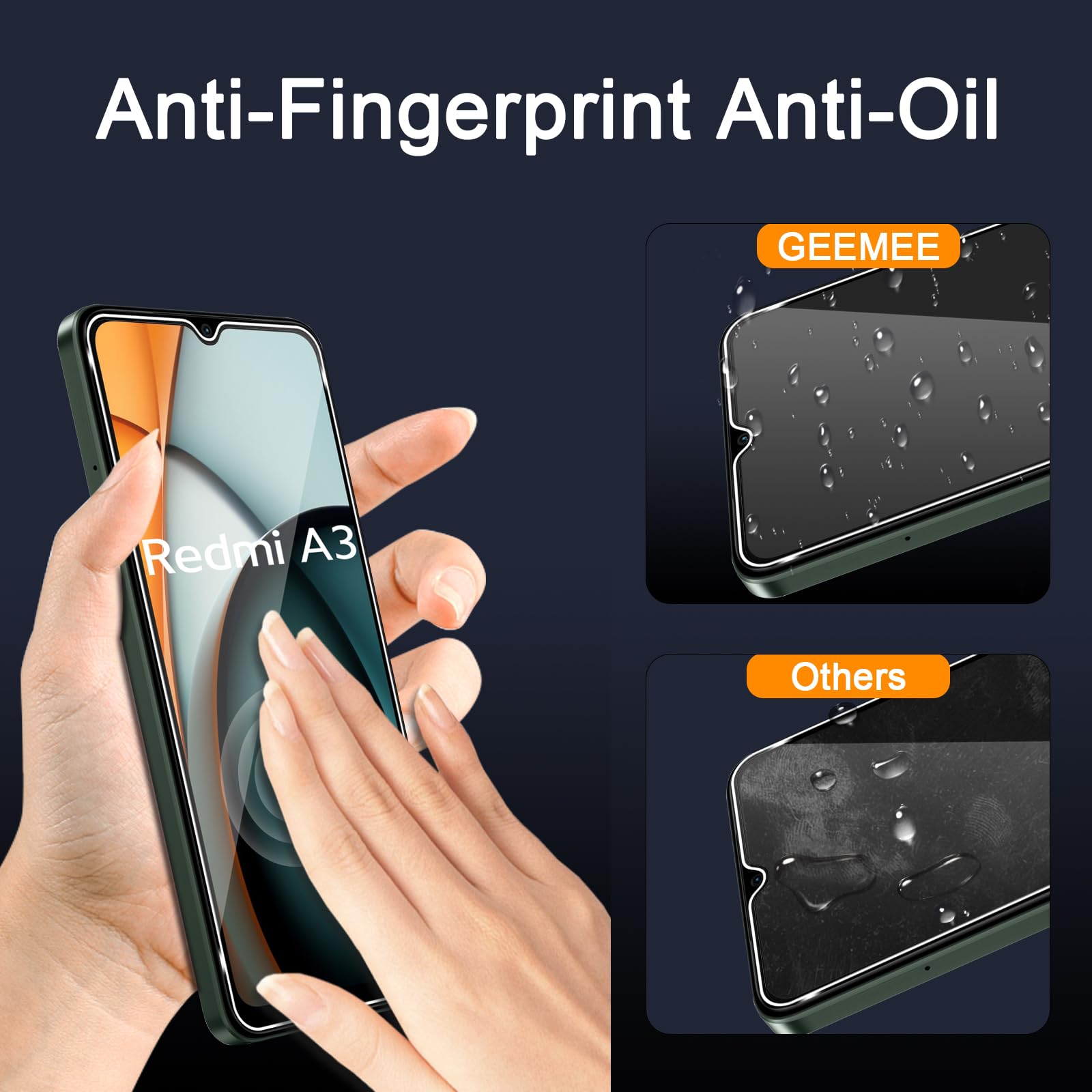 Lot De 2 Verre Trempé Film De Protection écran Pour Xiaomi Redmi A3 6.71" Et Lot 2 Verre Trempé