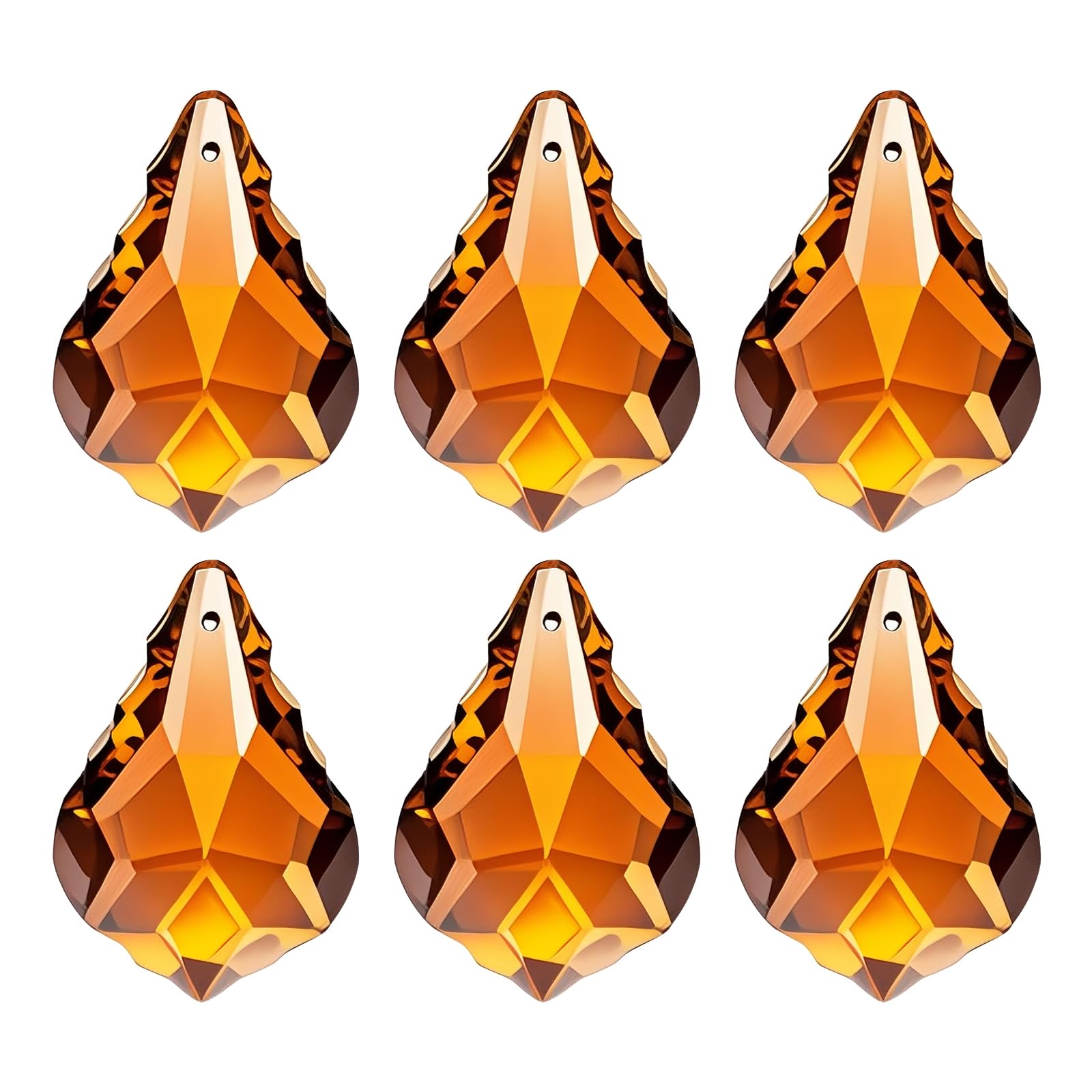 Pendentifs en cristal K9 PATIKIL 38mm ambre pour prisme et suspension DIY