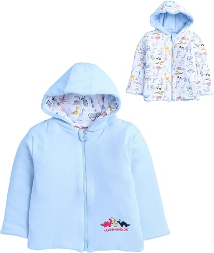 BUMZEE Boys Regular Fit Full Sleeves Hooded Cotton Reversible Padded Jacket