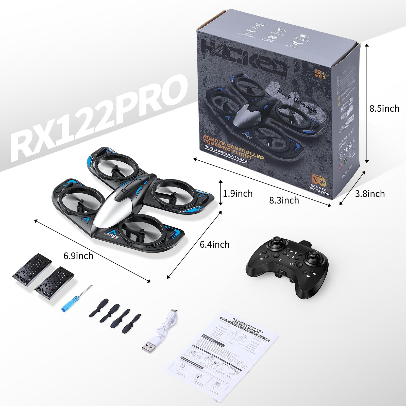 RC Drone for Kids Beginners, Foam Remote Control Drone with Cool Lights, 360° Flip, Altitude Hold, 3 Speed ​​Modes, Collision Protection and Ease of Use, RC Airplane Quadcopter Toy Gift for Boys and Girls