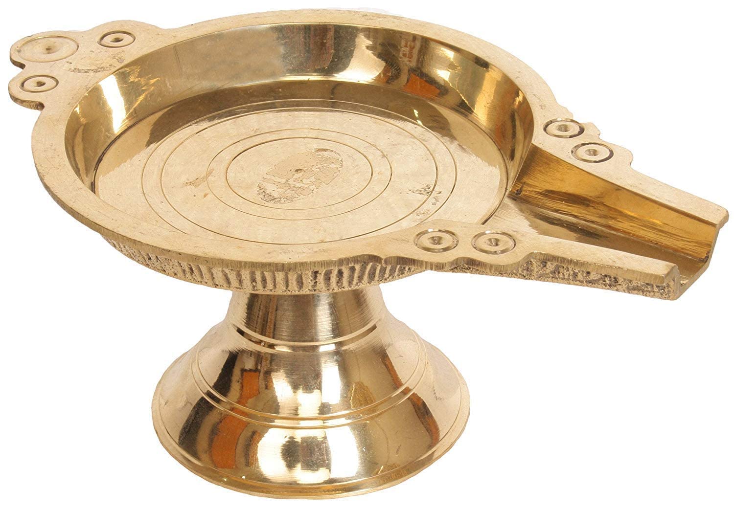 Kerala Crafts Pure Brass Abhishek Patra Plate Tray Stand for GOD Idols |Best for Home Temple Wedding Sacred Marriage Festival Diwali ONAM Pooja Decor (19 L X 12 W X 9 H (CM))-image-13