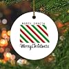Merry Christmas US North Dakota State Map Christmas Ornament Ceramic Round For Xmas Tree Decoration Holiday Collectible Xmas Souvenir New Year Gifts for Family Stocking Stuffer Ornaments