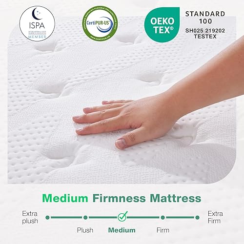 Miniatura 5 de Novilla Colchón híbrido tamaño Queen de 14 pulgadas, colchón híbrido tamaño Queen en una caja con aislamiento de movimiento, espuma viscoelástica de