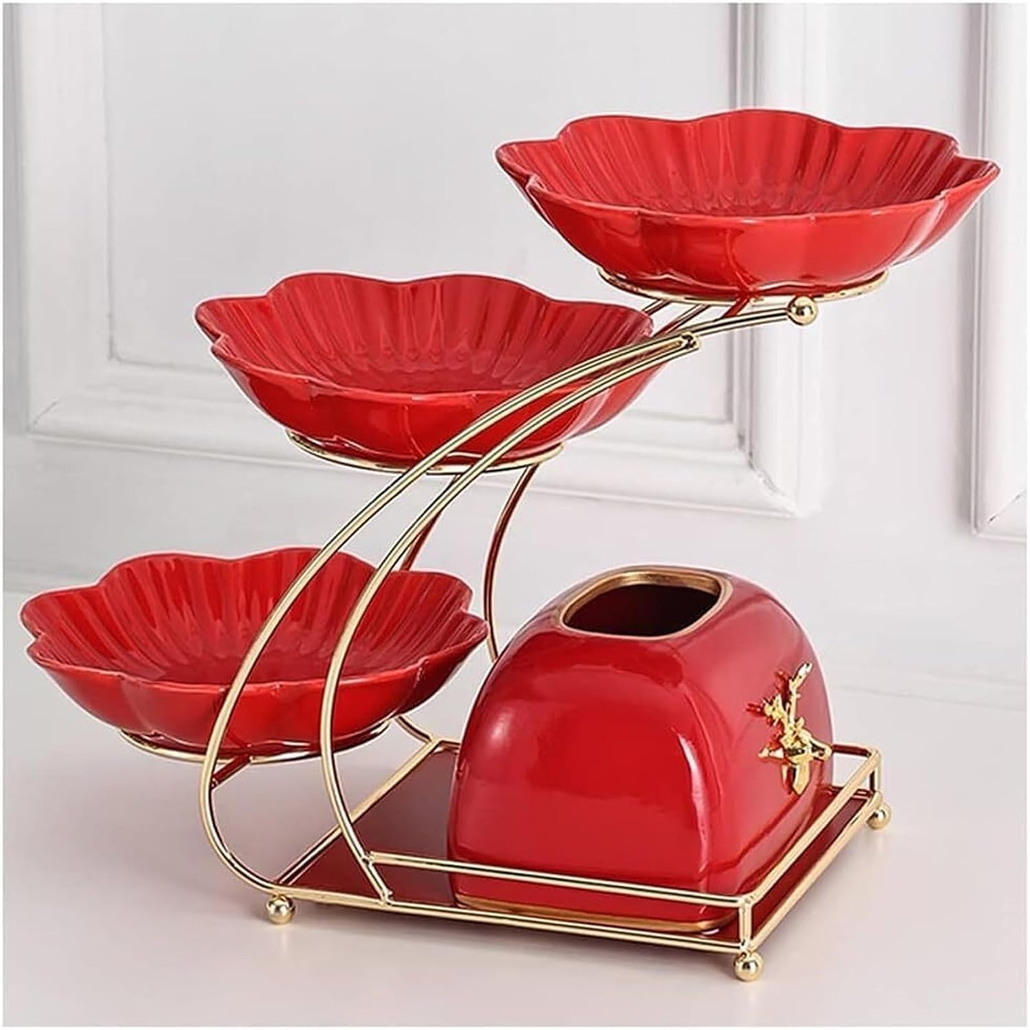 Mnuvxzaewf Red Kitchen Countertop Fruit Rack-Fruit Bowl(Red)