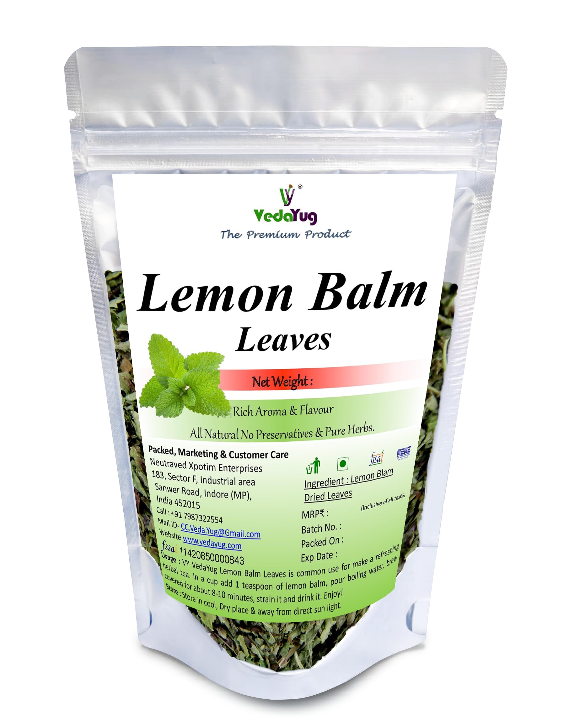Lemon Blam, Lemon Balm Tea Leaves, Lemon Balm Tea 25 g