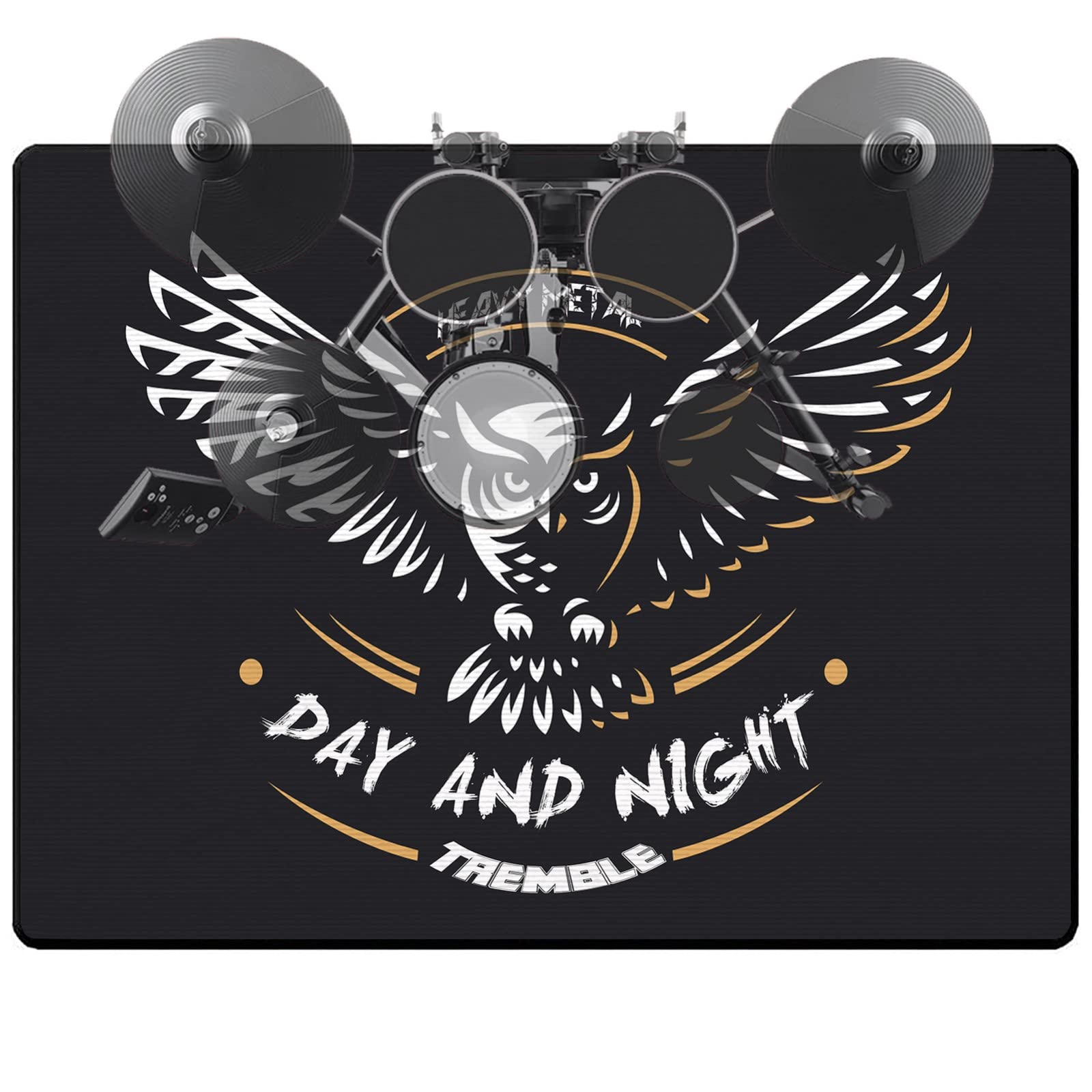 Drum Rug Mat, Soundproof &amp; Non-Slip Carpet for Drum Set, Great Gift for Drummers, 100% Polyester (J, 5.3 * 6.5ft)