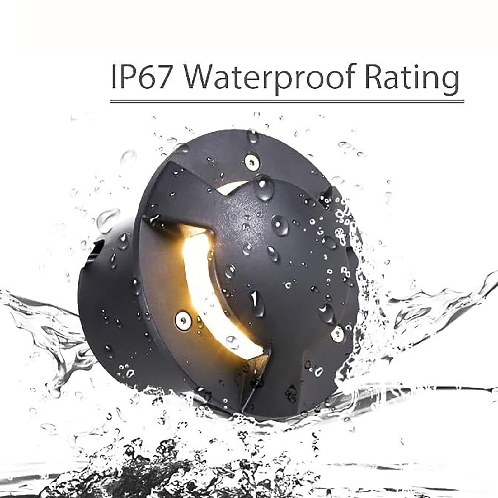 Lampada da terra a LED Lampada sotterranea a emissione laterale for esterni, Faretto da incasso a luce calda, Luci paesaggistiche da giardino impermeabili IP67(6W,1 Sided)