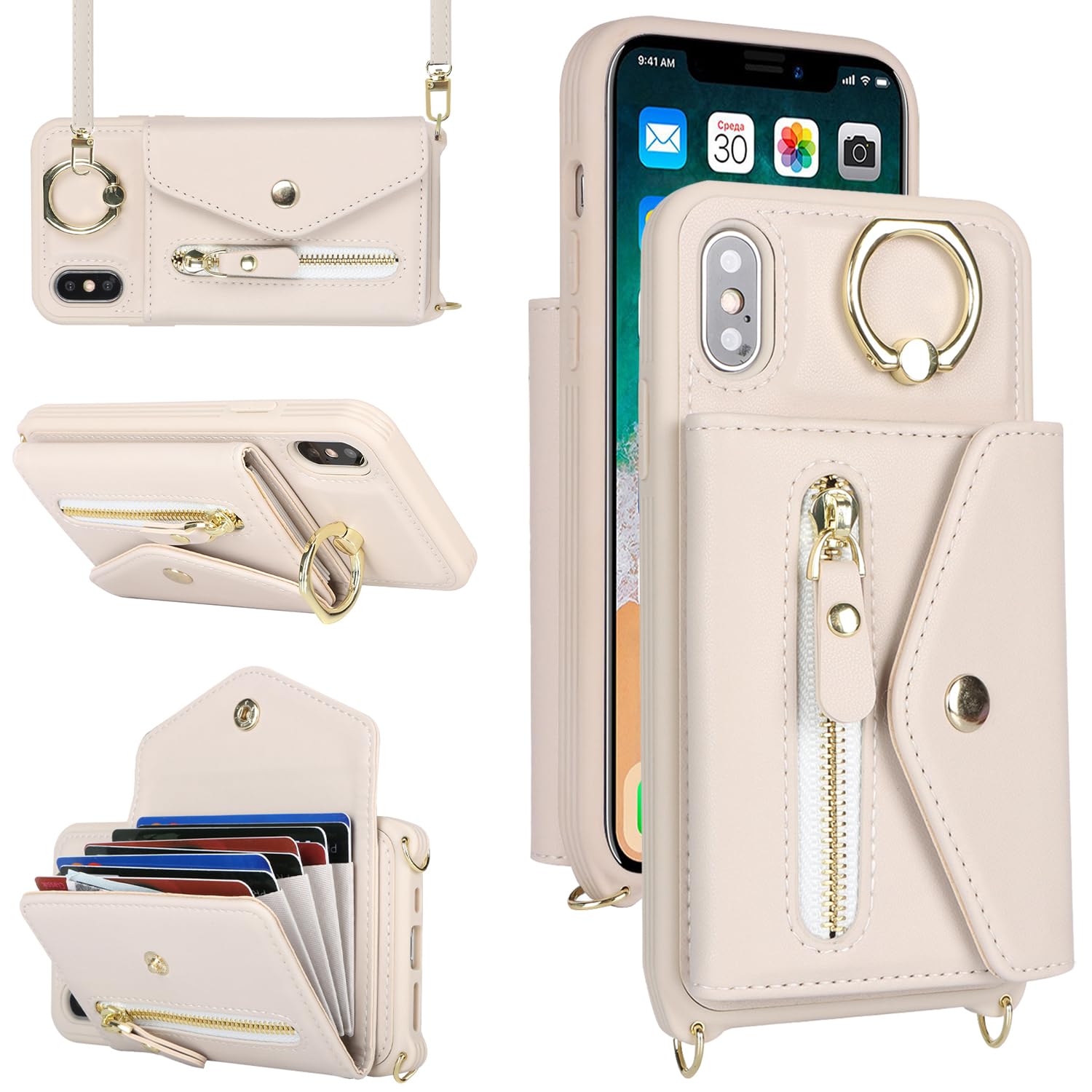 SailorTech iPhone X/XS Case with Zipper Credit Card Holder for Women - Image 4