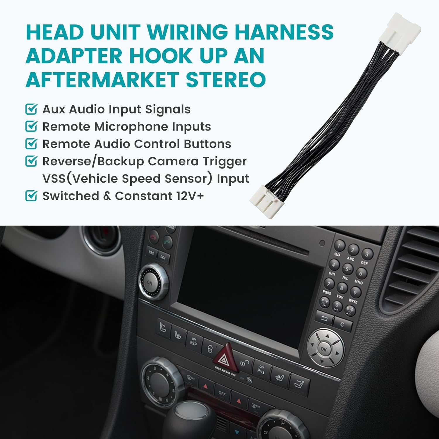 NuIth 28-Pin Aftermarket Stereo Installation Wire Harness for 2018-UP Toyota Camry/Sienna/RAV4/Corolla/4Runner, Add or Retain Reverse Camera/Microphone/AUX/USB/Vehicle Speed Sensor Function