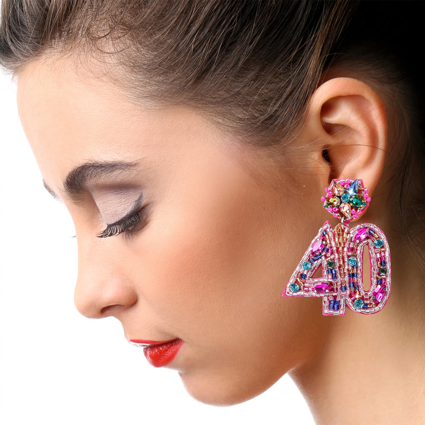 Birthday Earrings for Women, Handmade Beaded Drop Dangle Birthday Earrings for Birthday Party Celebration Outfits Jewelry Gifts for Her