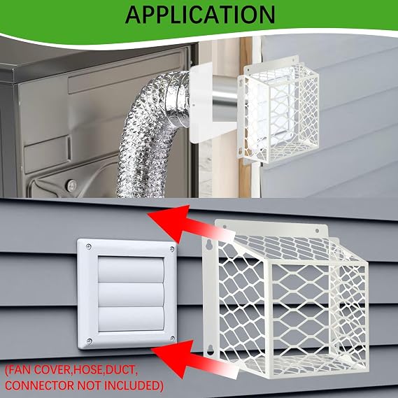 Dryer Vent Bird Guard,Dryer Vent Cover Outside for 3-4 inch Vent Hoods | Universal Outdoor Bird Guard for Dryer Vent & Bathroom Exhaust,Galvanized Steel Bird Cage 7Lx7Wx5H,Prevent Bird From Enter