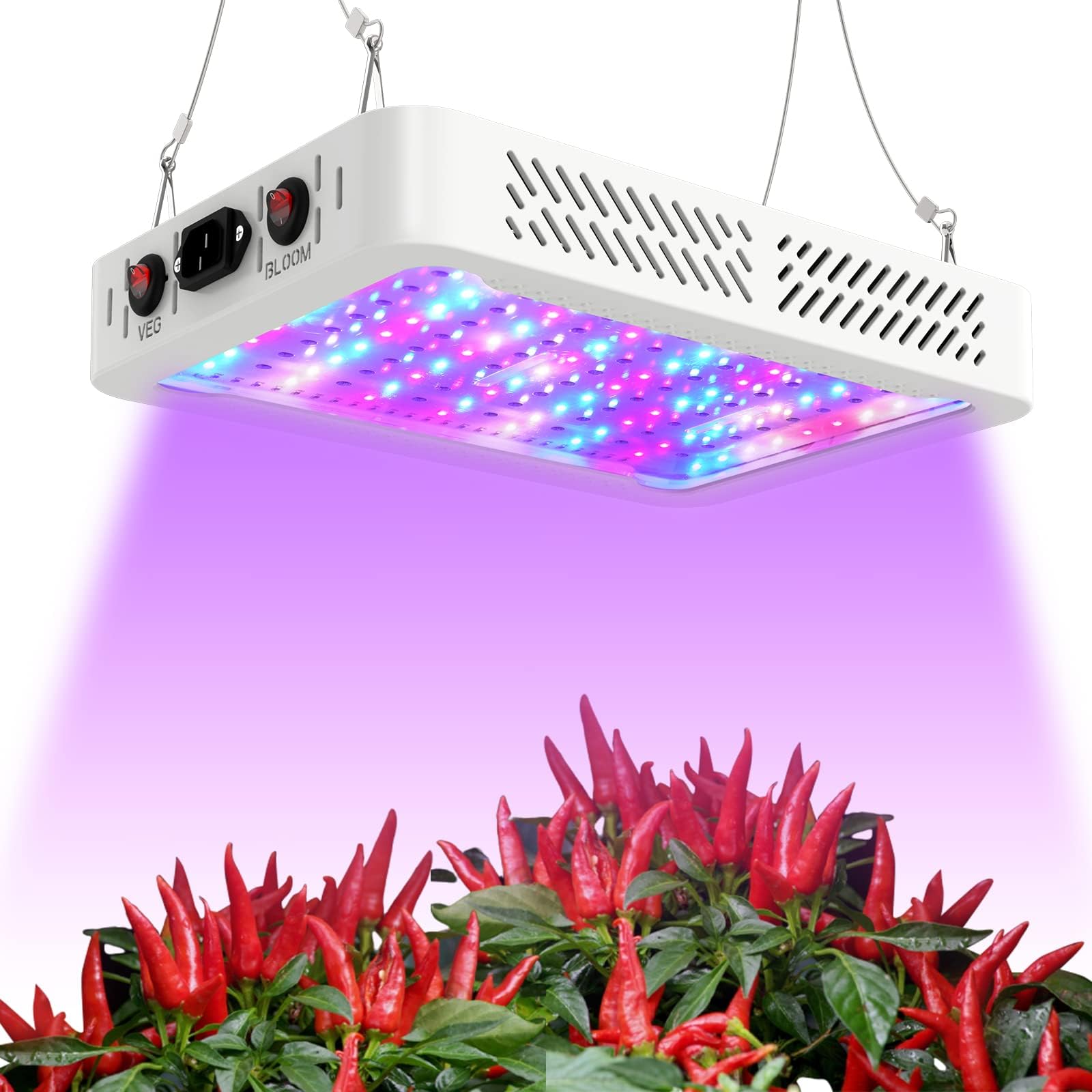 TATU 1000w LED Grow Light for Indoor Plants, Full Spectrum Plant Light Growing Lamp for Hydroponic Indoor Plant Veg and Flower for Grow Tent (Actual Power 100W=1000W HPS)