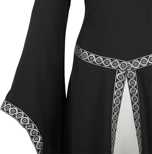 Miniatura 6 de Zhitunemi Vestido renacentista para mujer, disfraz medieval de Halloween, vestido gótico para feria
