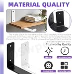 Swpeet 4 Pack 11.2" L x 5.9" H 5mm Thick White Heavy Duty Shelf Supports with Lip, J Shelf Bracket with Lip, Metal Floating J Wall Mount Shelf Brackets with Screw and Anchors Kit for Table Work Bench