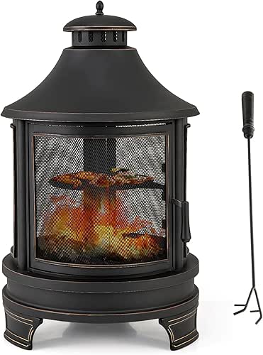 Giantex 2 in 1 Outdoor Fire Pit with Grill, 30