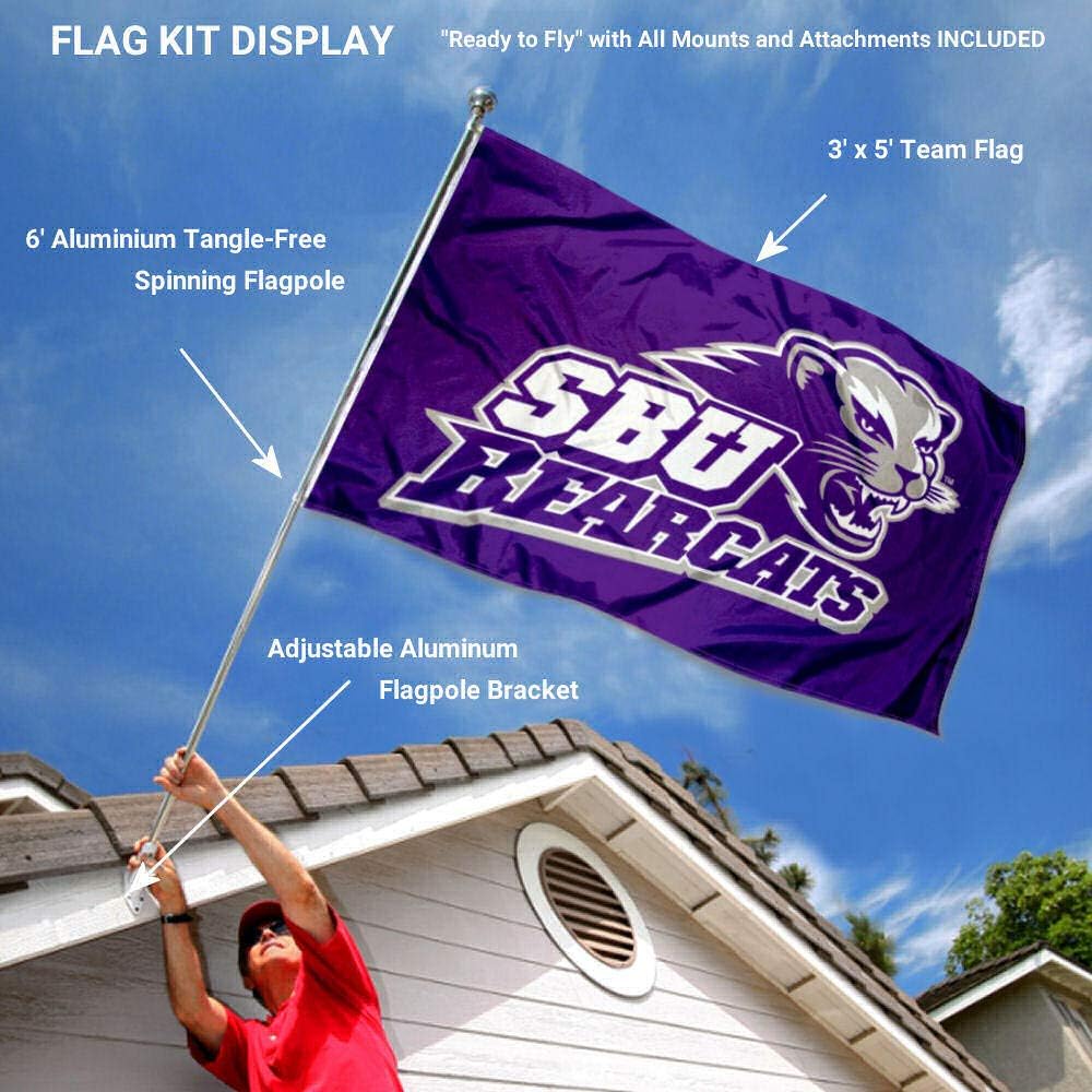 Southwest Baptist Bearcats Flag with Pole and Bracket Holder University Set