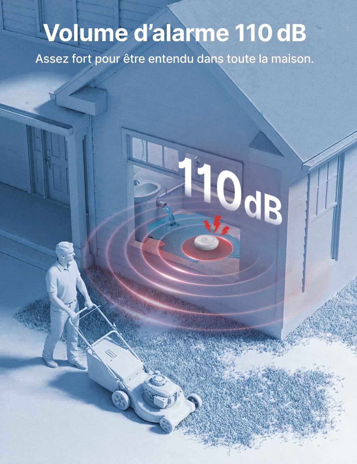 X-Sense Détecteur Wi-FI de Fuite d’Eau et de Basse Température, Capteur Intelligent 2-en-1 avec Alertes sur l’App de X-Sense Home Security, pour Cuisine, Salle de Bain, sous-Sol, Lot de 1
