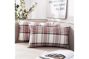 Red Tartan Plaid Christmas Lumbar Pillow Cover 12x20