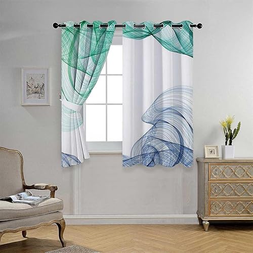 Cortinas de baño para ventana, colorido, moderno, abstracto, cortinero, para puertas, cortinas para Ventanas de Cuarto 55 pulgadas de ancho por 55