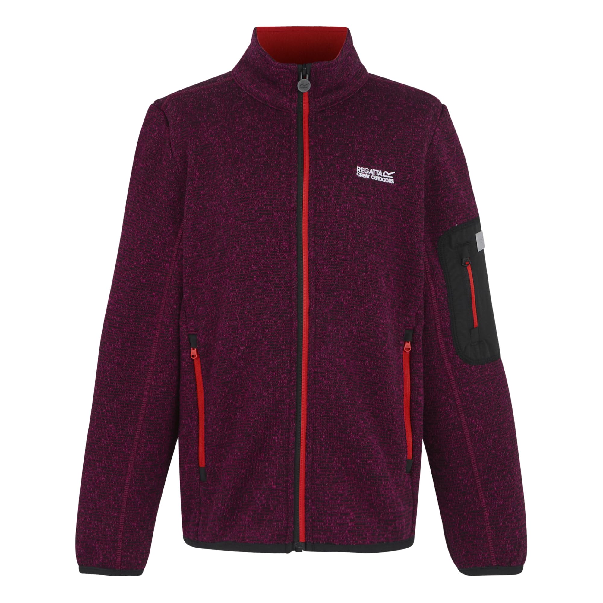 Regatta Kids Newhill Full Zip Marl Fleece Reflective Stretch Winter Layer Jacket Top