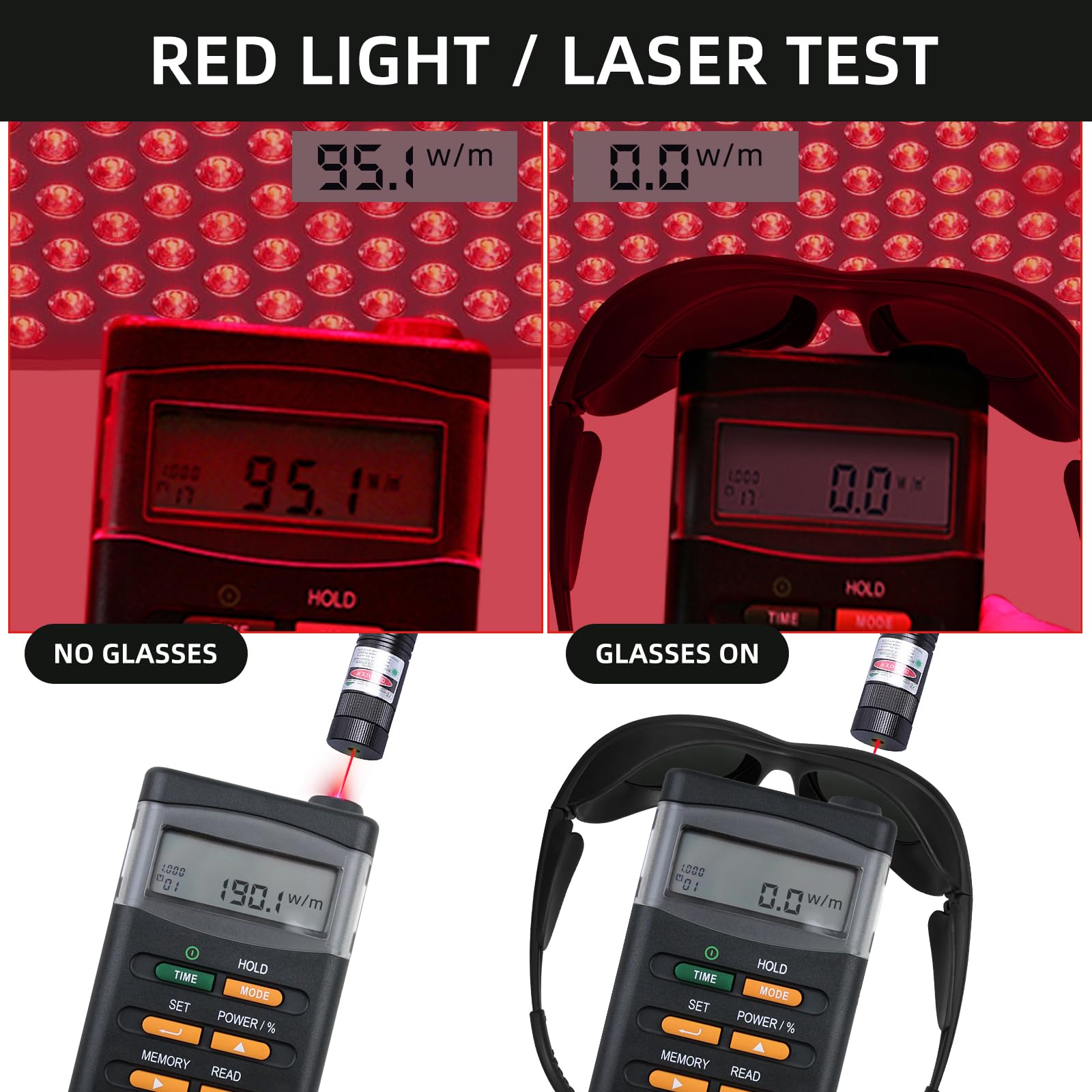 Gafas de terapia de luz roja, gafas de seguridad láser IPL 200-2000 nm, gafas de protección ocular muy oscuras para terapia de luz roja y bronceado en el gimnasio o la playa