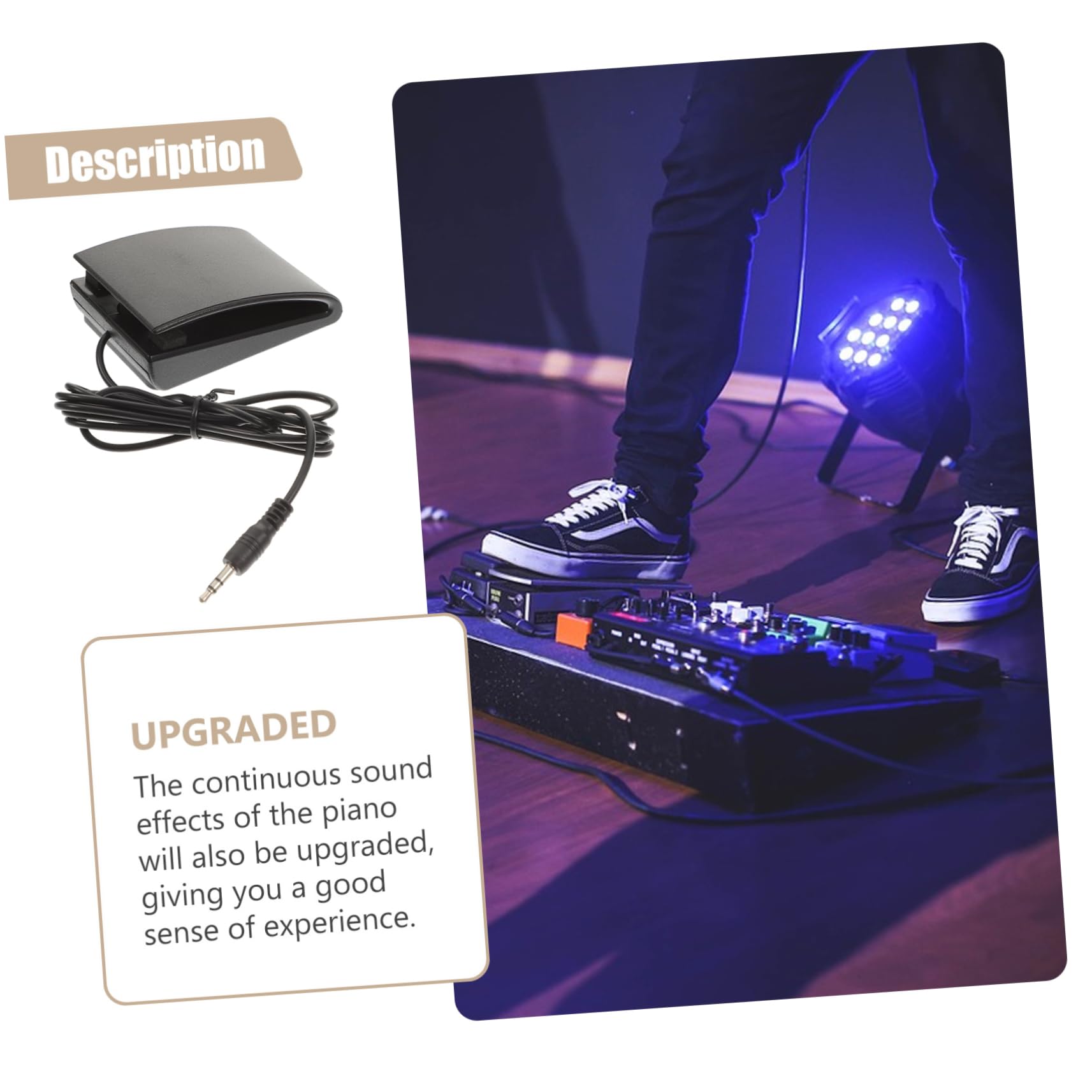 ifundom Electronic Piano Pedal for Piano Sustain Pedal Accessory for Musicians