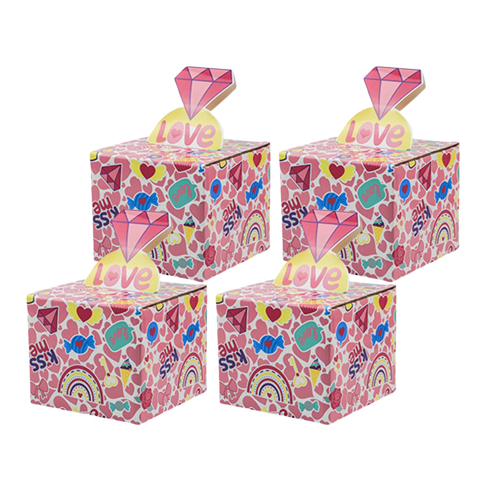 Buxuaaaa Of 4 Valentines Day Cash Gift Box Surprises Money Holders for Couple Girlfriend Wedding Accessory Money Holders Cash