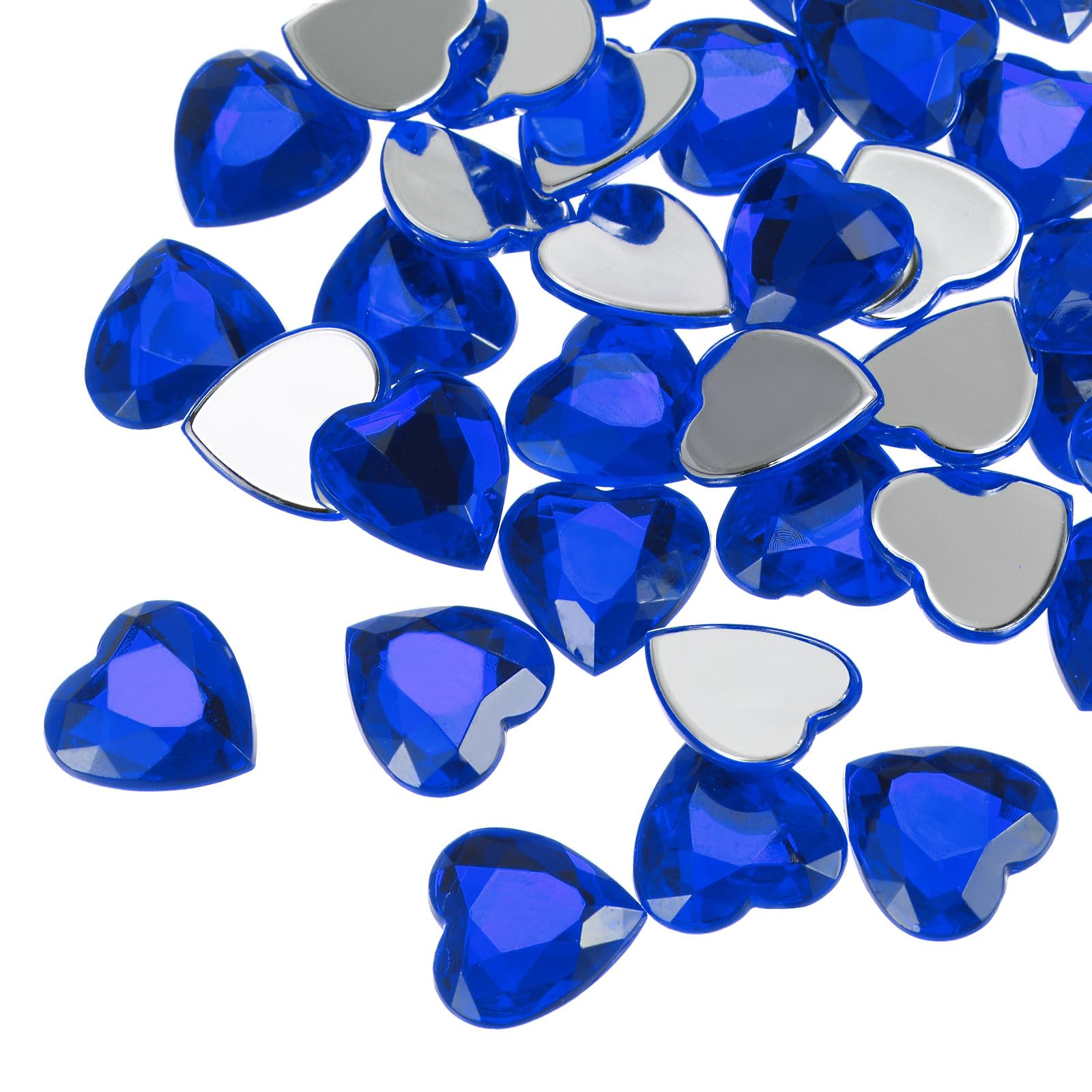 Strass en acrylique bleu foncé 15 mm au dos plat hautement réfléchissant